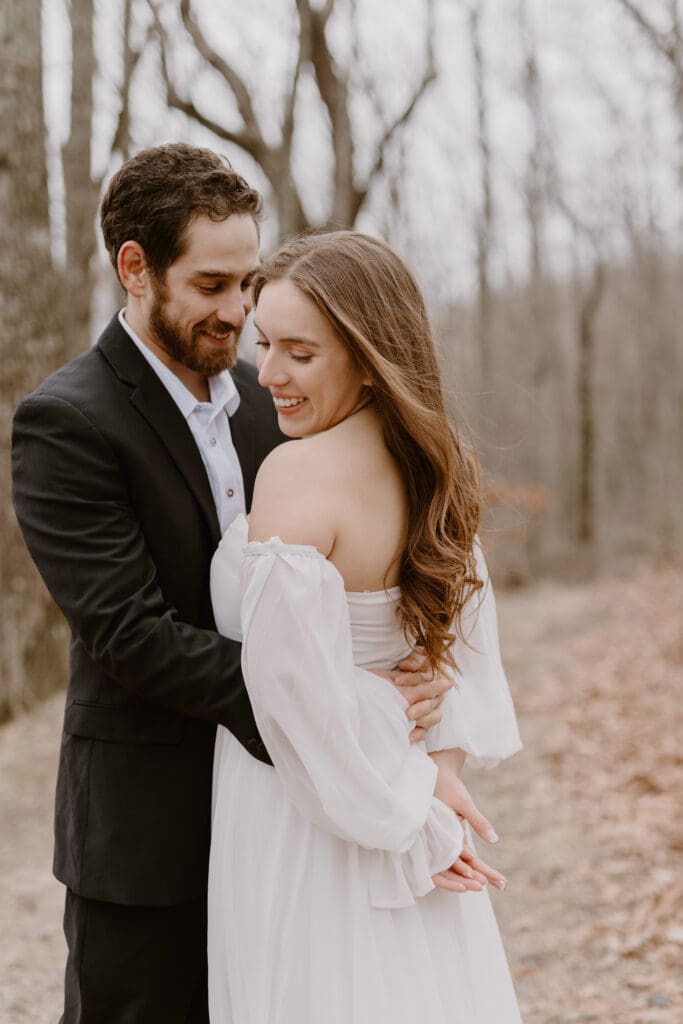 Romantic Engagement Portraits at Pretty Place