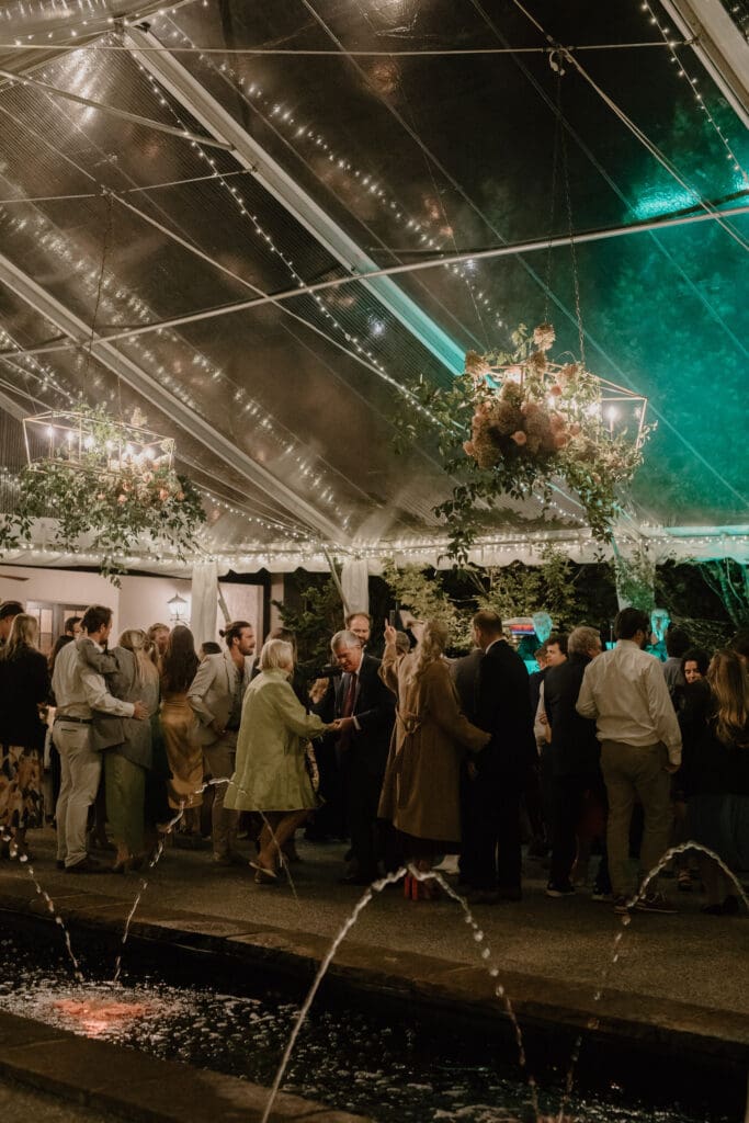 dancing during fall wedding reception at Hotel Domestique in Travelers Rest South Carolina